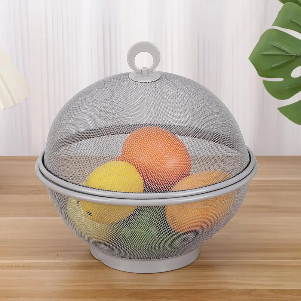 panier à fruits en maille avec couvercle anti mouches en inox - vue 3 sur 12