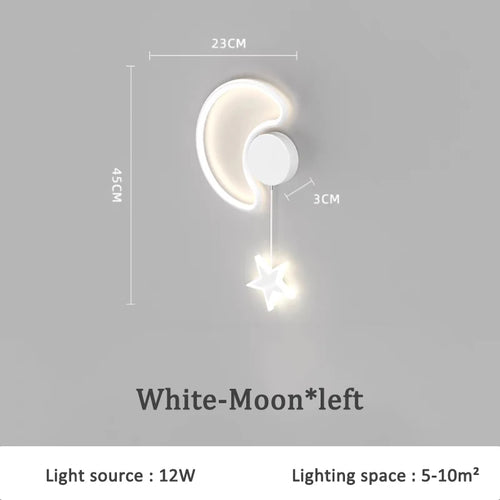 applique murale créative étoiles lune et nuages pour enfants - vue 12 sur 16