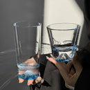 Tasse verre style japonais motif mont fuji