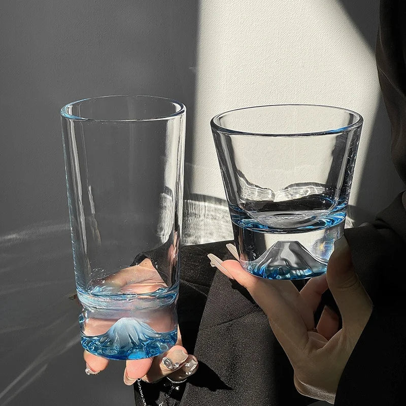 Tasse verre style japonais motif mont fuji - vue 5 sur 6