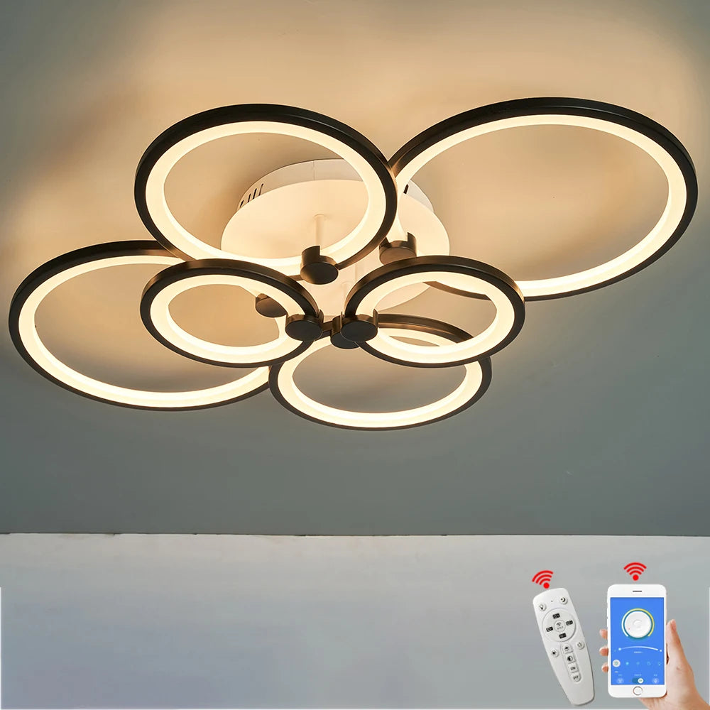 Hot Modern LED Chandelier For Home Indoor Lighting, Modern Chandelier Ceiling For Bedroom, Living Room Decoration, Lighting - vue 3 sur 14