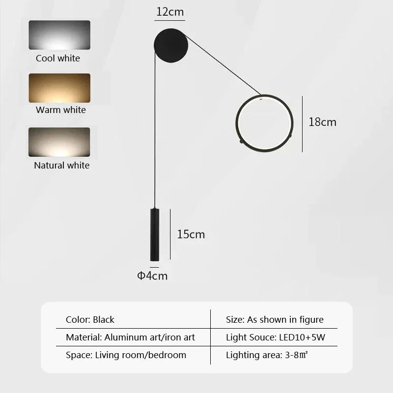 applique murale led moderne et simple pour intérieur - vue 8 sur 8