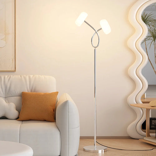 Nordic modern floor lamp white minimalist bedroom, living room, TV cabinet, sofa side decoration LED floor lamp - vue 2 sur 9