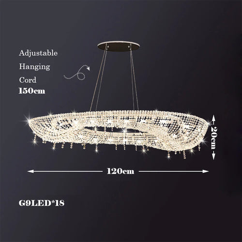 lustre créatif élégant en cristal transparent pour intérieur - vue 9 sur 10