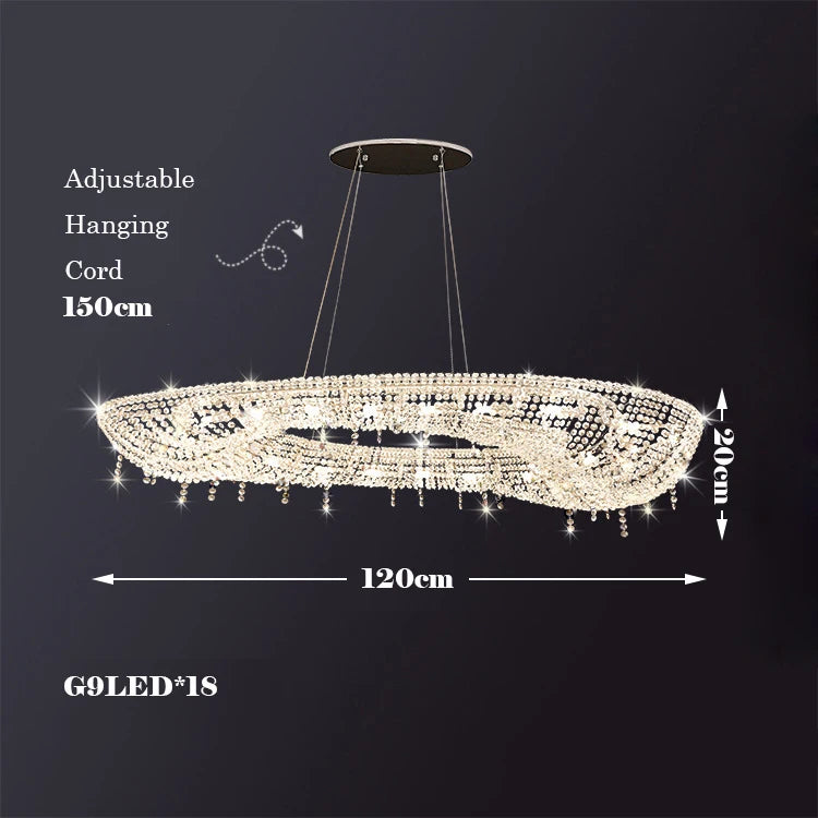 lustre en cristal transparent au design créatif et élégant - vue 9 sur 10