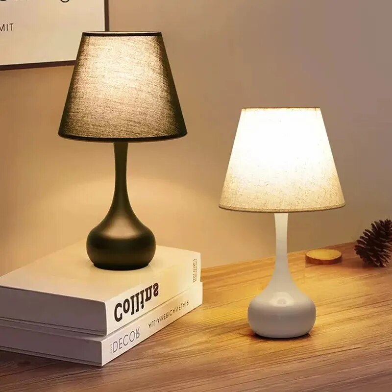 Lampes LED nordique modernes abat-jour en tissu
