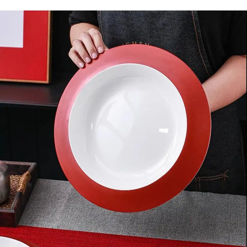 Assiette creuse céramique design minimaliste pour soupe dessert