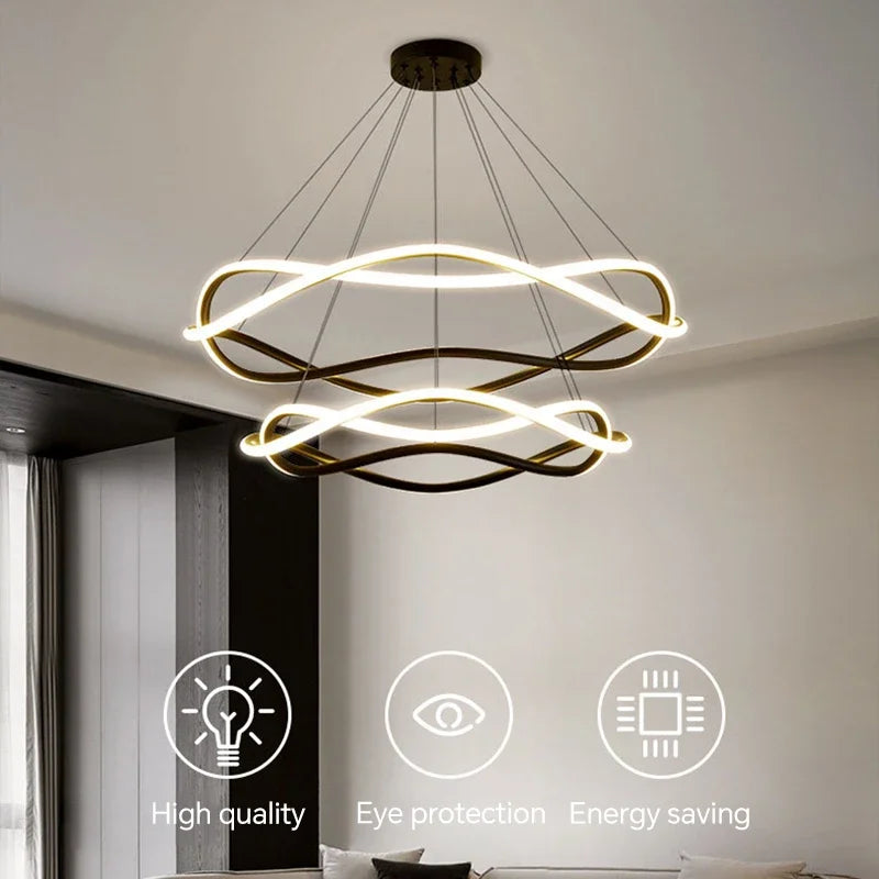 suspension à led moderne pour décoration intérieure élégante - vue 5 sur 12