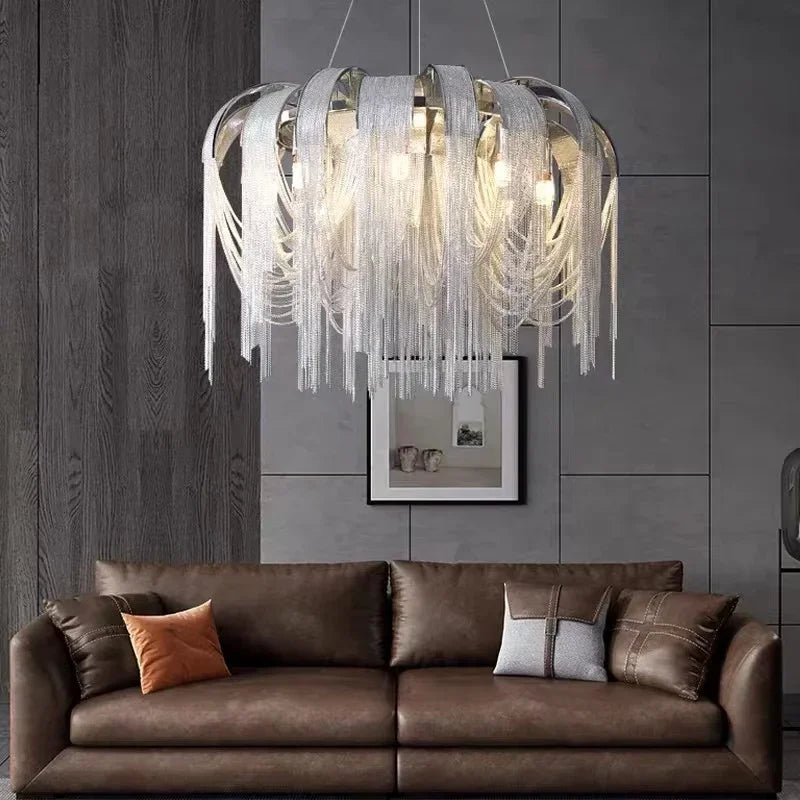 suspension en aluminium avec éclairage led moderne intérieur - vue 4 sur 10