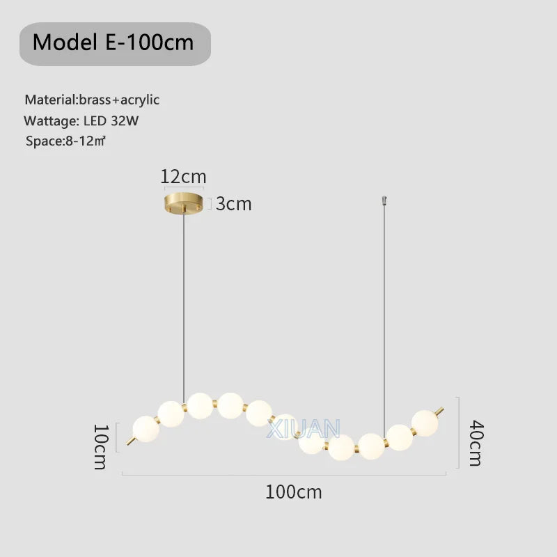 French Luxury Copper Pendant Lamps for Bedroom Living Room Kitchen Table Lighting Acrylic Round Bubble Ceiling Hanging Light - vue 14 sur 16