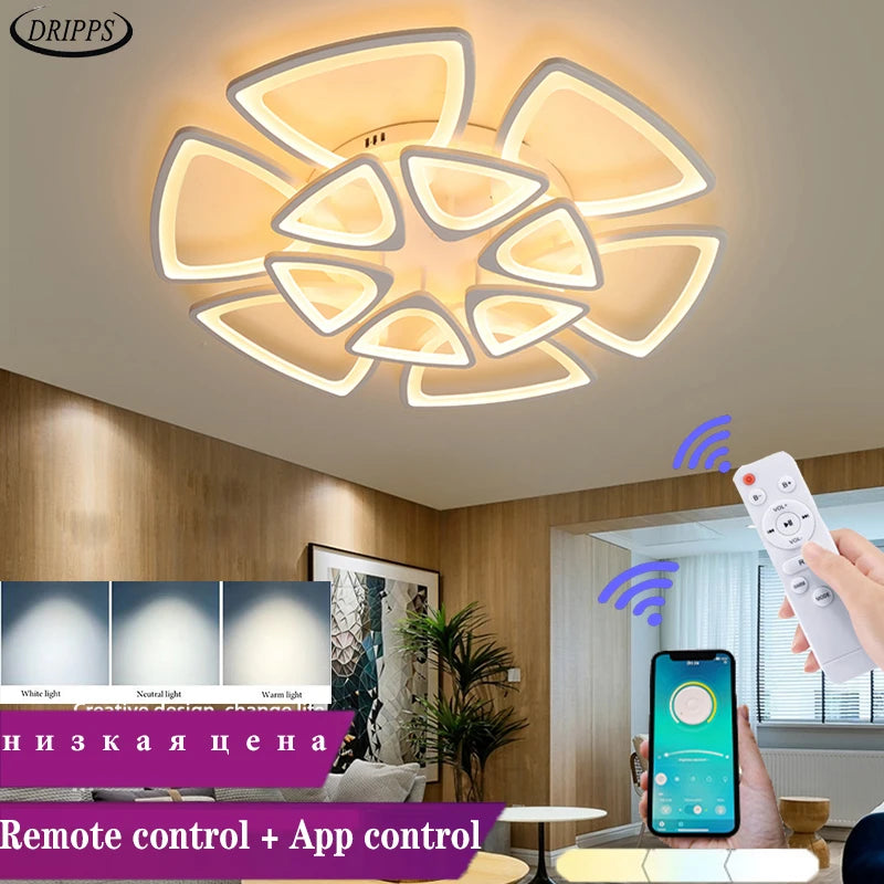 Nordique LED salon plafonnier chambre plafond lustre cuisine carré plafonnier salle à manger lustre lumières intérieures