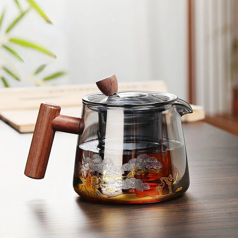 Théière japonaise en verre résistant chaleur style gaiwan