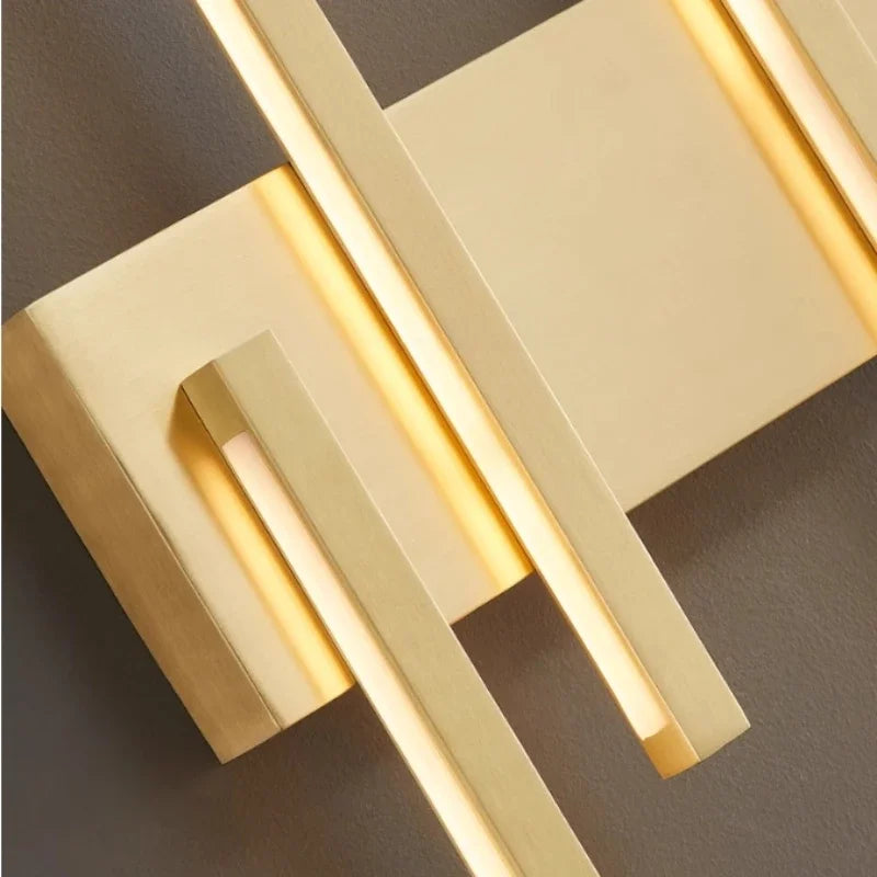 applique murale en cuivre avec lumière minimaliste design élégant pour intérieur - vue 7 sur 8