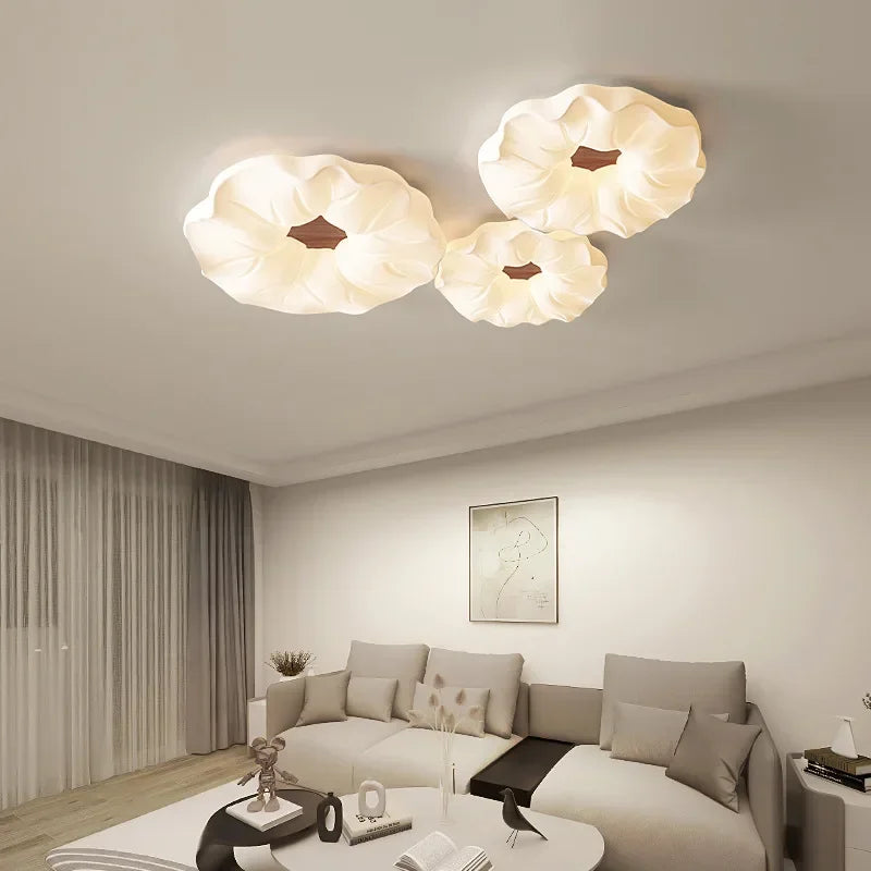 lustre led moderne avec moule fleurs en style nordique loft