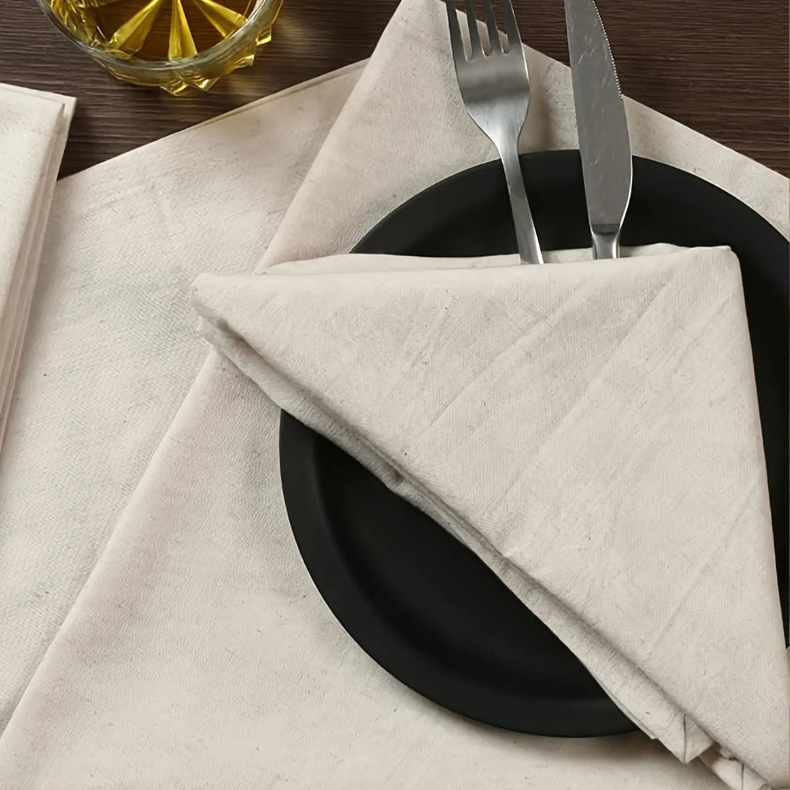 Serviette de table épaisse style pastoral réutilisable 40x40cm - vue 4 sur 8