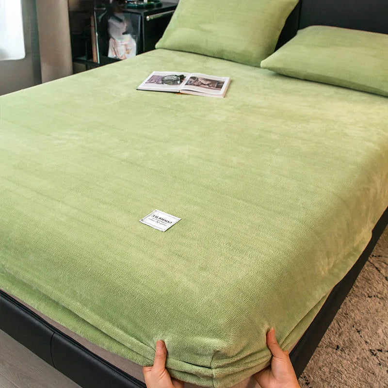 housse de matelas en velours chaud pour l'hiver douce et confortable