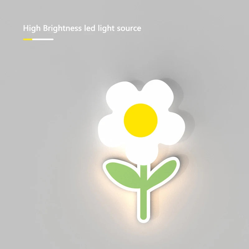 applique murale led fleur pour enfants avec télécommande