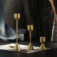 bougeoir en métal doré pour décorations de fêtes et mariages