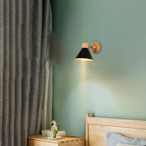 applique murale led nordique bois moderne décor maison - vue 3 sur 23