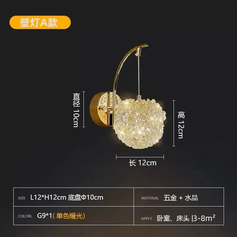 applique murale nordique design en boule de cristal décorative - vue 8 sur 8