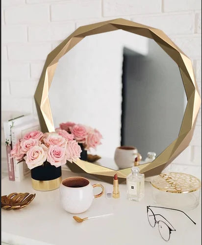 Miroir De Table Rond, Miroir De Maquillage Avec Base En Métal, 30Cm Miroir De Table Rond, Miroir De Maquillage Avec Base En Métal, 30Cm