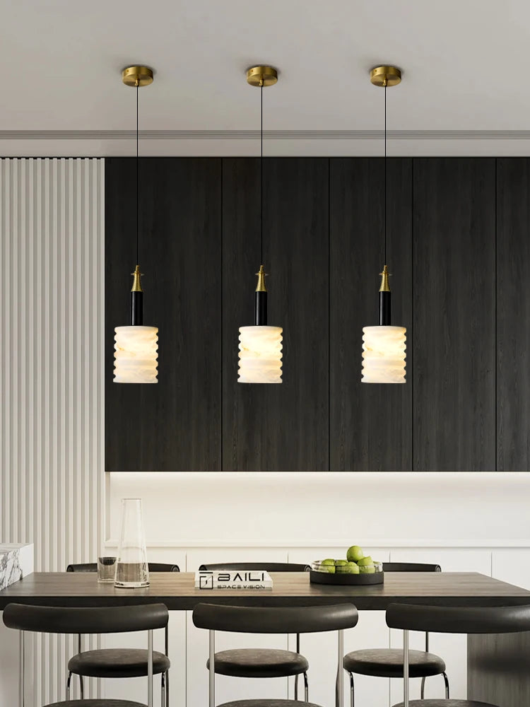suspension moderne en pierre naturelle pour un éclairage minimaliste - vue 3 sur 8