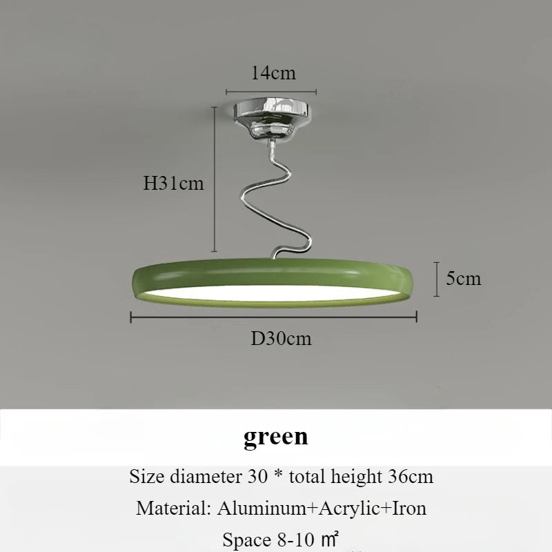 lustre moderne simple style nordique en aluminium avec lumières LED - vue 9 sur 18
