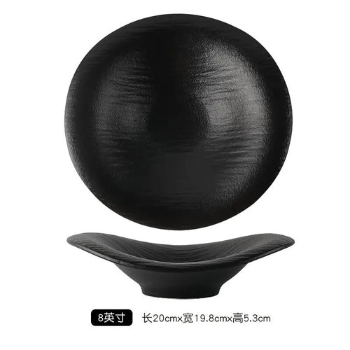 Vaisselle ceramique mate motif roche bols assiettes saladiers