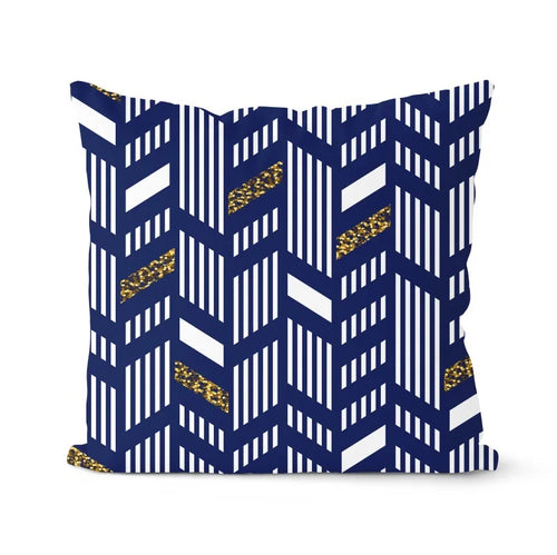 coussin géométrique bleu marine pour canapé ou décoration