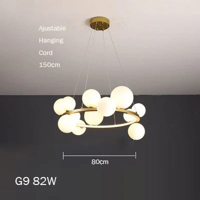 lustre en verre design moderne avec bulles pour intérieur élégant - vue 15 sur 18