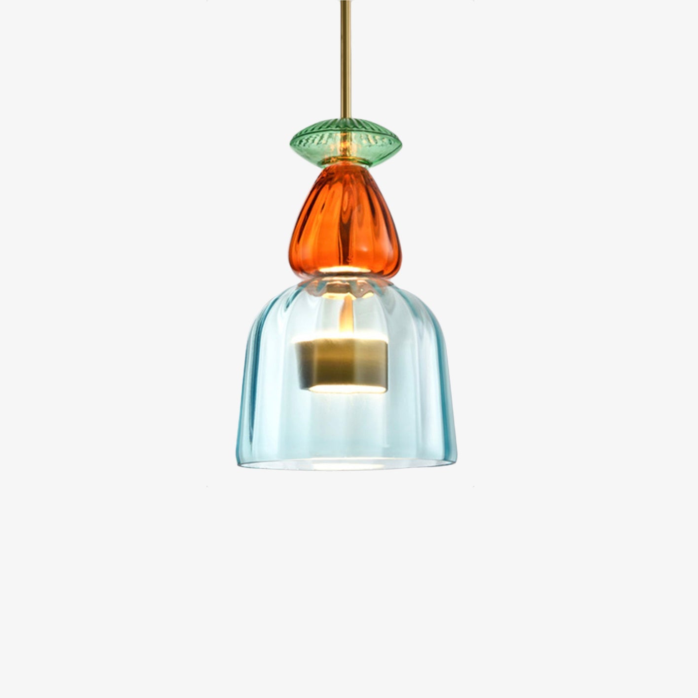 Suspension design à LED en verre coloré Illumy - vue 10 sur 12