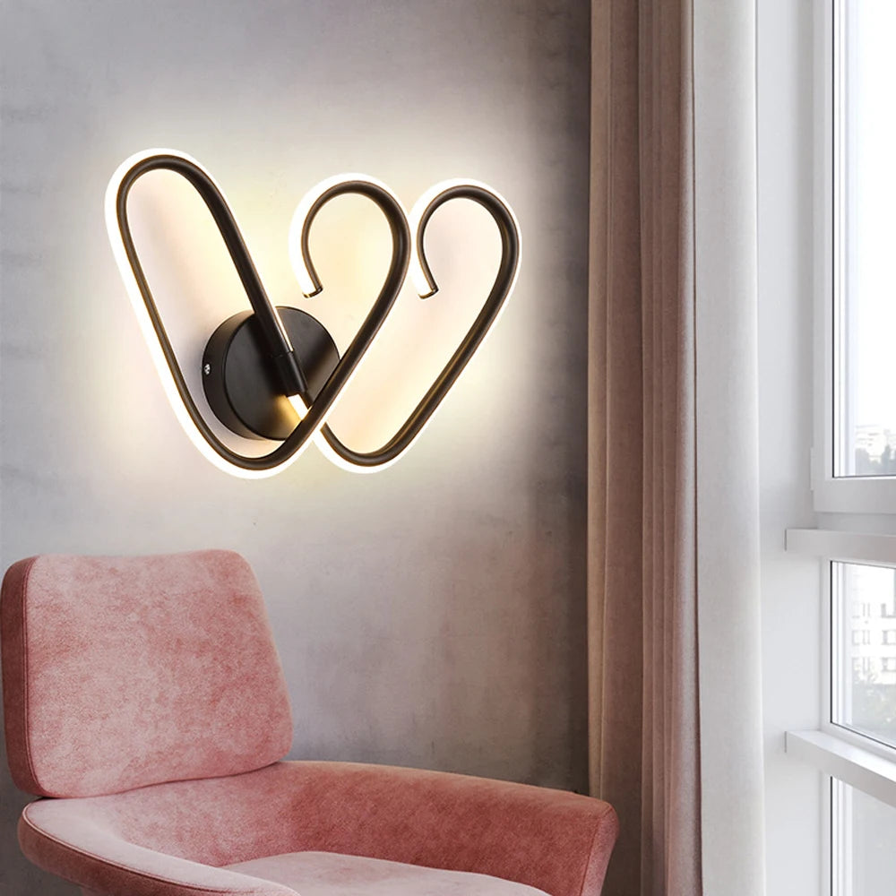 Applique murale noire/blanche led minimaliste moderne - vue 2 sur 6