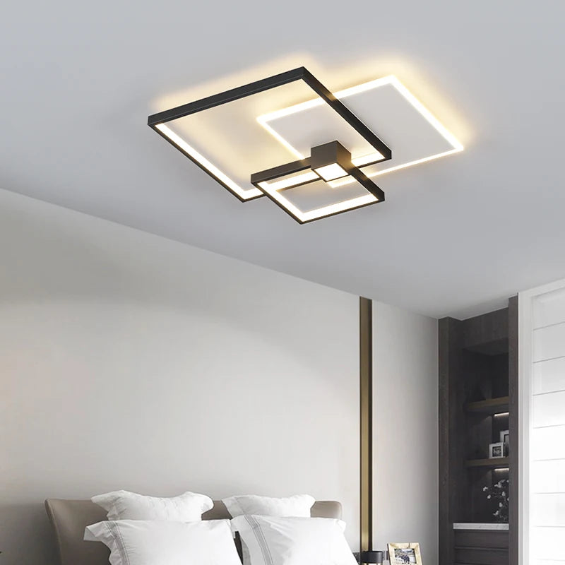 plafonnier led moderne design rectangulaire minimaliste lumineux - vue 3 sur 12