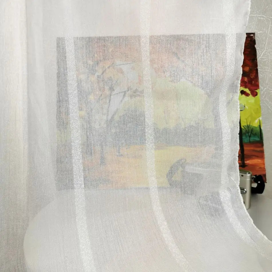 Voilage rayé style européen moderne pour salon chambre - vue 5 sur 8