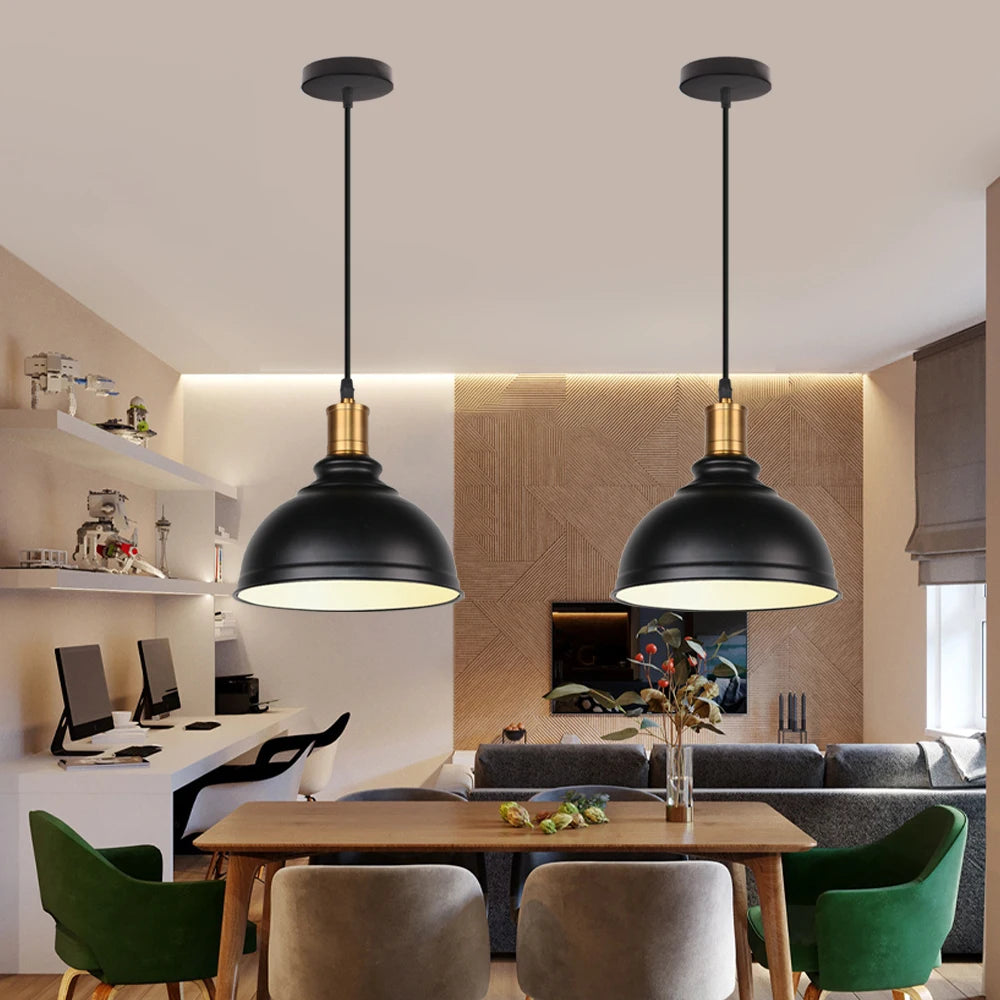 lustre suspension vintage industriel loft éclairage maison - vue 3 sur 7