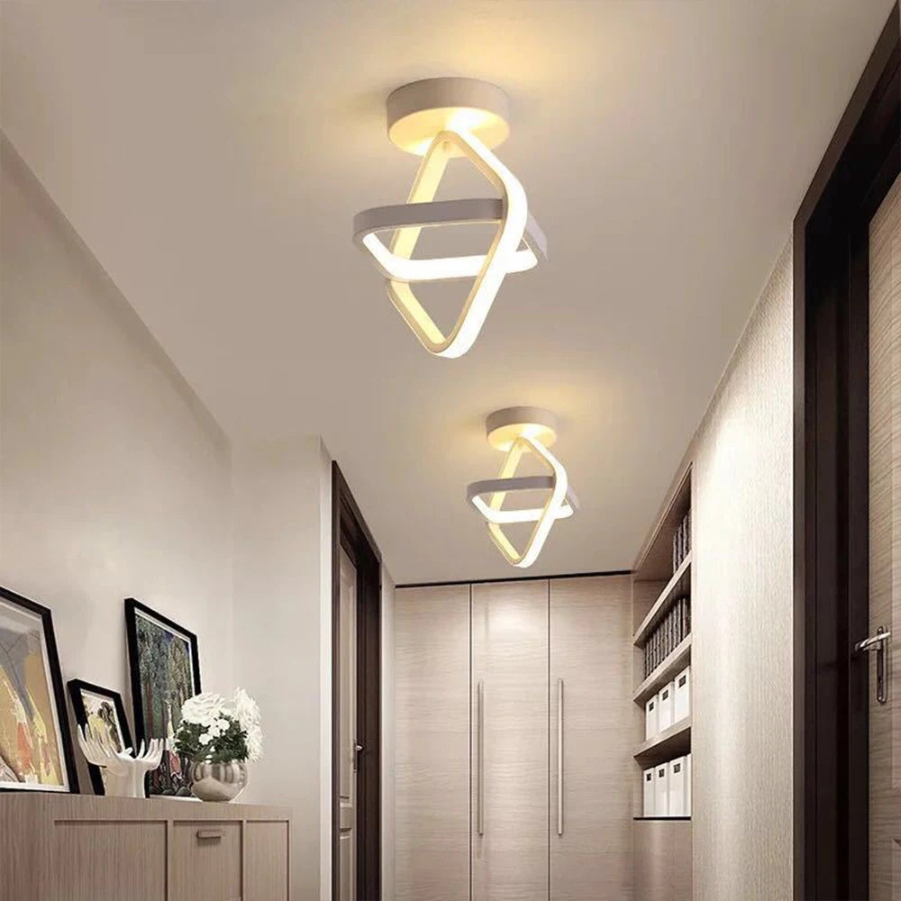 plafonnier led moderne nordique blanc/noir - vue 6 sur 8