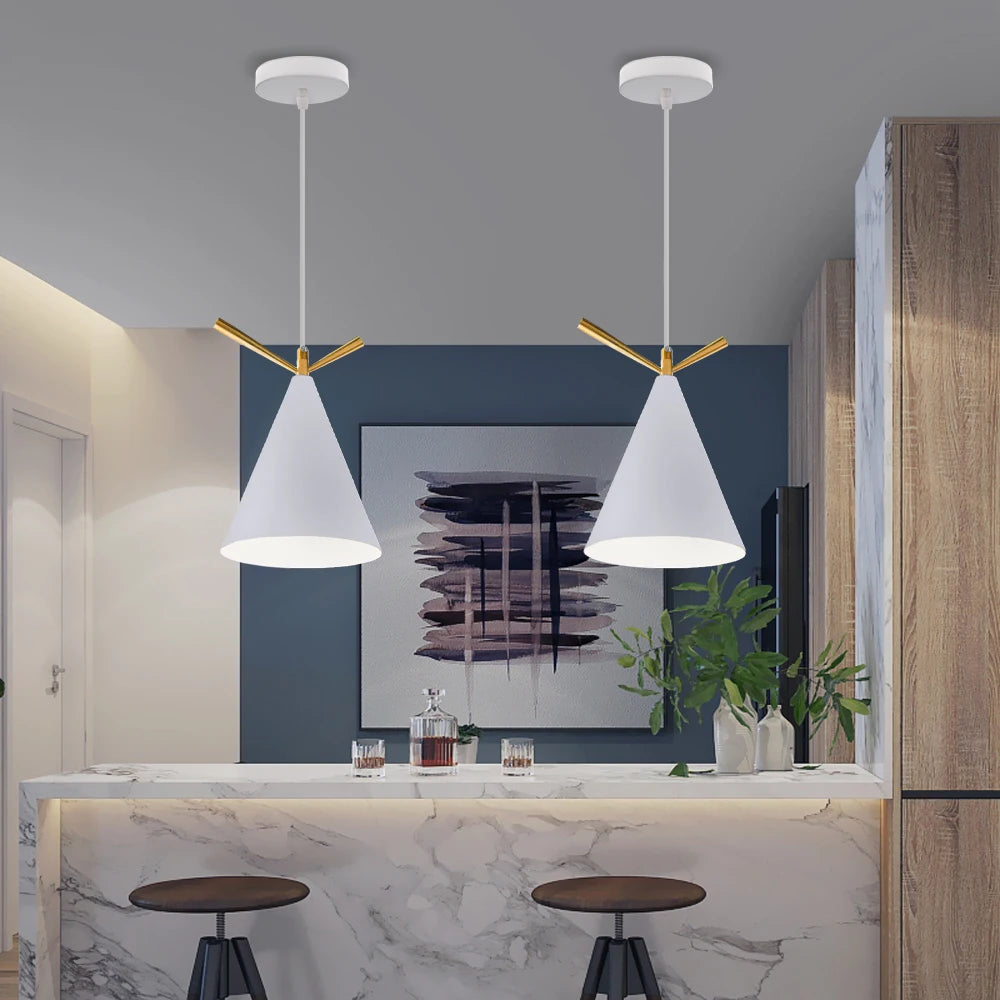 lustre LED rétro suspendu cuisine - vue 6 sur 8