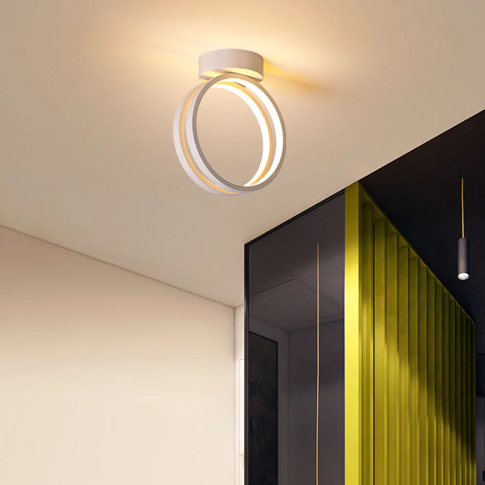 Plafonnier rond intérieur éclairage LED décor - vue 7 sur 8