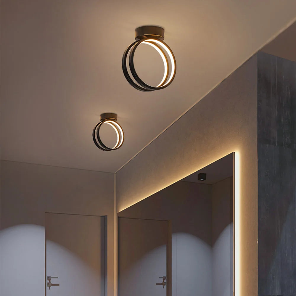 Plafonnier rond intérieur éclairage LED décor - vue 6 sur 8