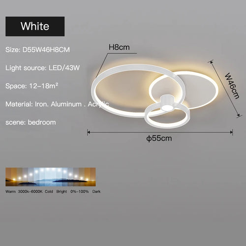 plafonnier led moderne design rectangulaire minimaliste lumineux - vue 9 sur 12