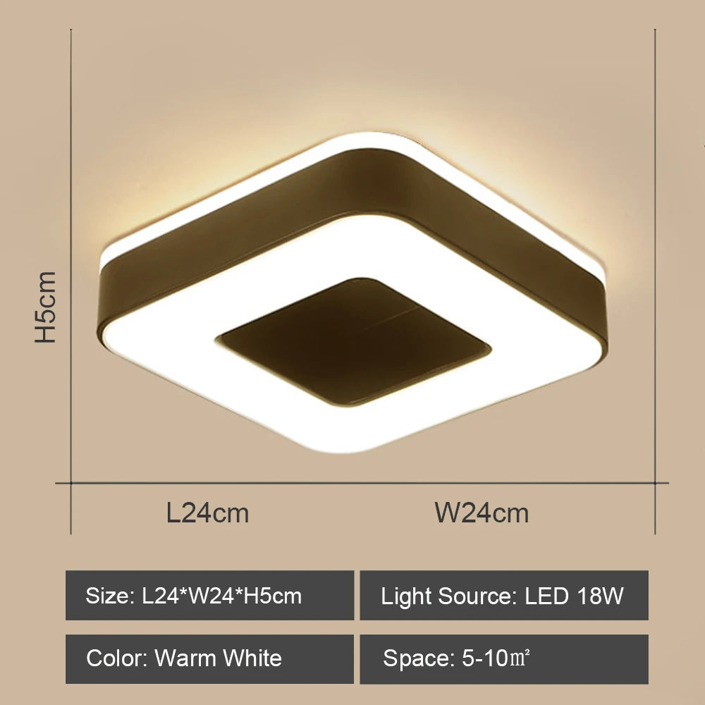 plafonnier led moderne allée intérieur surface décoratif chambre salon couloir balcon - vue 6 sur 7