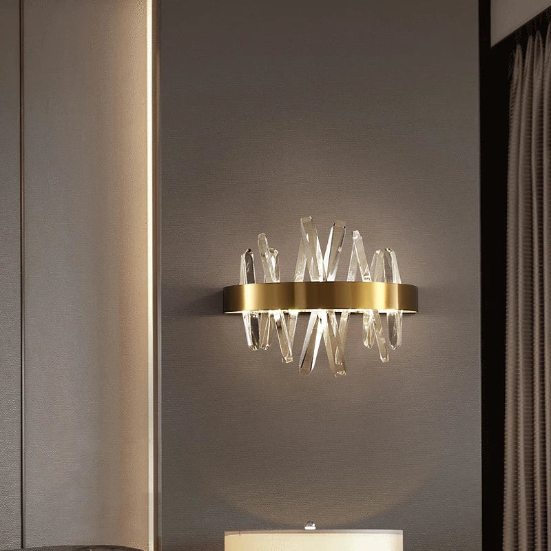Deyidn moderne cuivre applique cristal lumières sur le mur doré miroir de maquillage à LED luminaires intérieur décor chambre couloir