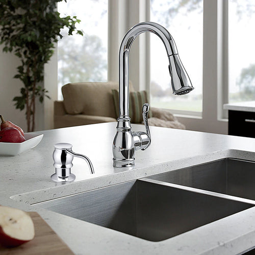distributeur de savon liquide avec pompe en laiton pour cuisine - vue 8 sur 9