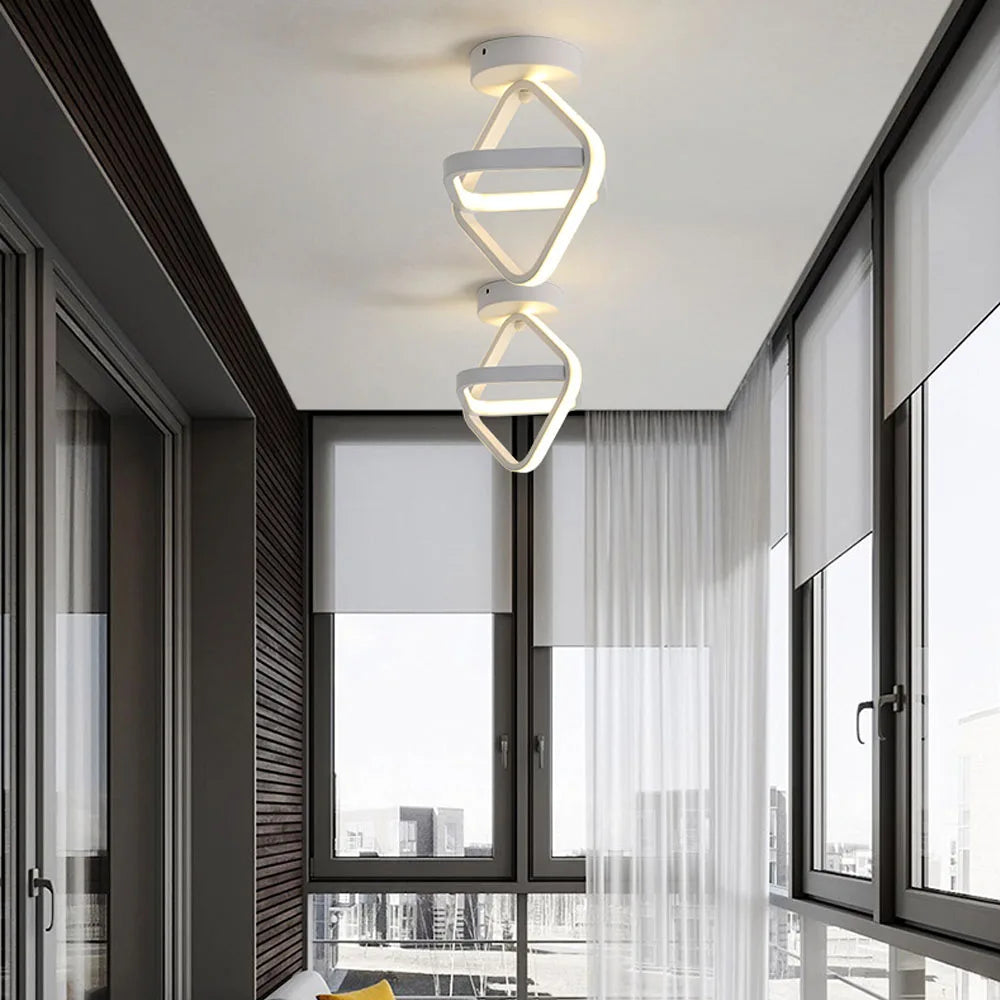 plafonnier led moderne nordique blanc/noir - vue 5 sur 8