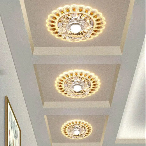 Moderne Cristal Verre LED Plafonnier Spot Couloir Couloir Allée Porche Plafond Encastré Décor À La Maison Luminaire