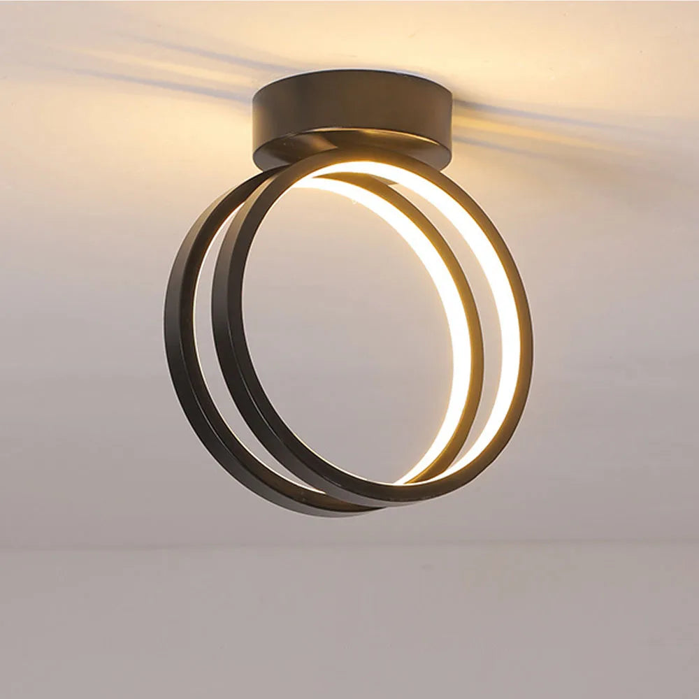 Plafonnier rond intérieur éclairage LED décor - vue 3 sur 8