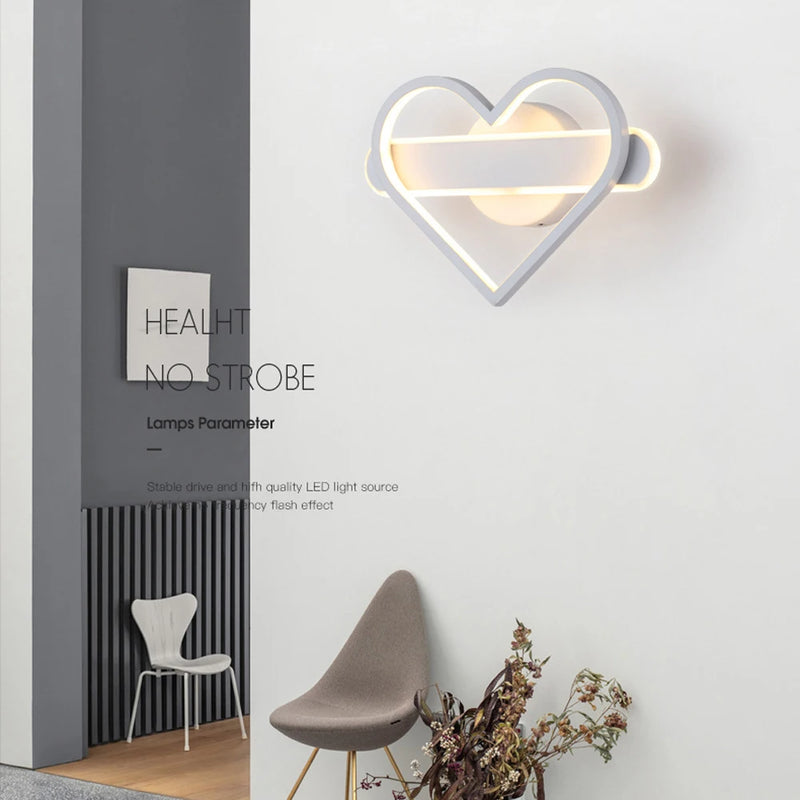 Applique murale Led Simple et moderne en forme de cœur