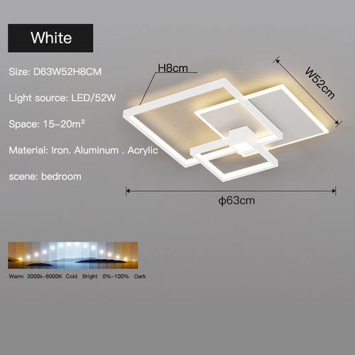 plafonnier led moderne design rectangulaire minimaliste lumineux - vue 13 sur 12