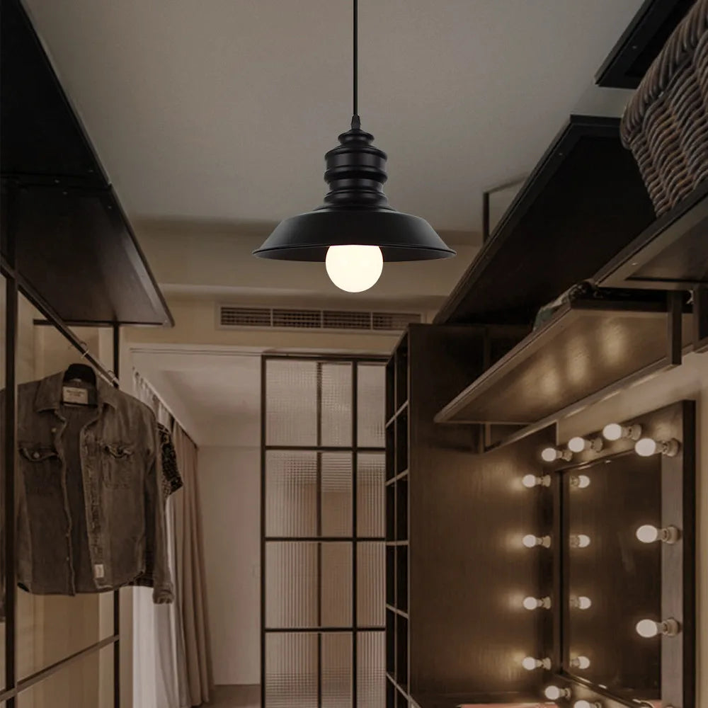 Rétro Loft Led E27 fer noir décoration lampes suspendues lampe suspendue pour chambre cuisine Restaurant salon éclairage intérieur - vue 7 sur 7