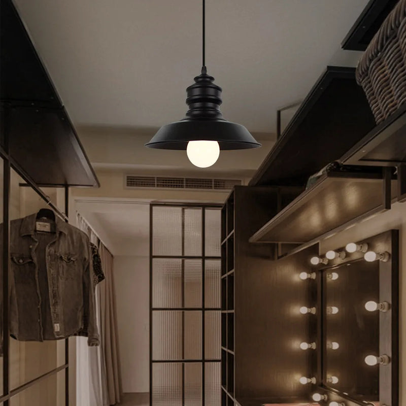 Rétro Loft Led E27 fer noir décoration lampes suspendues lampe suspendue pour chambre cuisine Restaurant salon éclairage intérieur